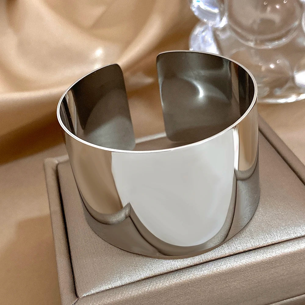 Wide Glossy Cuff Bangle